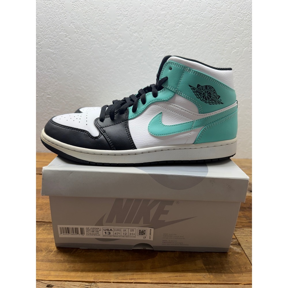 Nike Air Jordan 1 Mid Tropical Twist Teal Black White 554724-132 Mens 13
